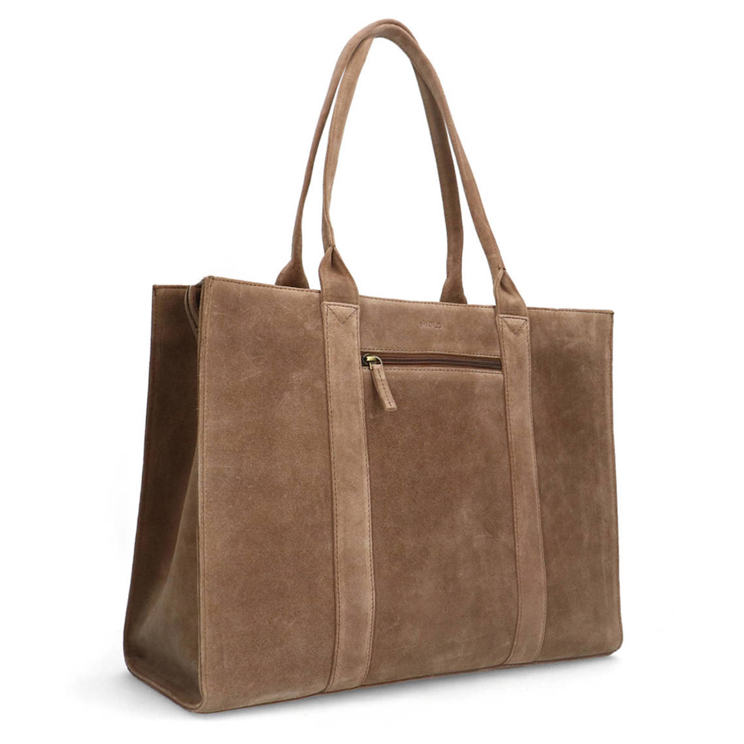 Manfield suede shopper taupe