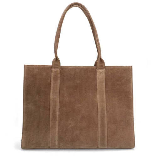 Manfield suede shopper taupe afbeelding