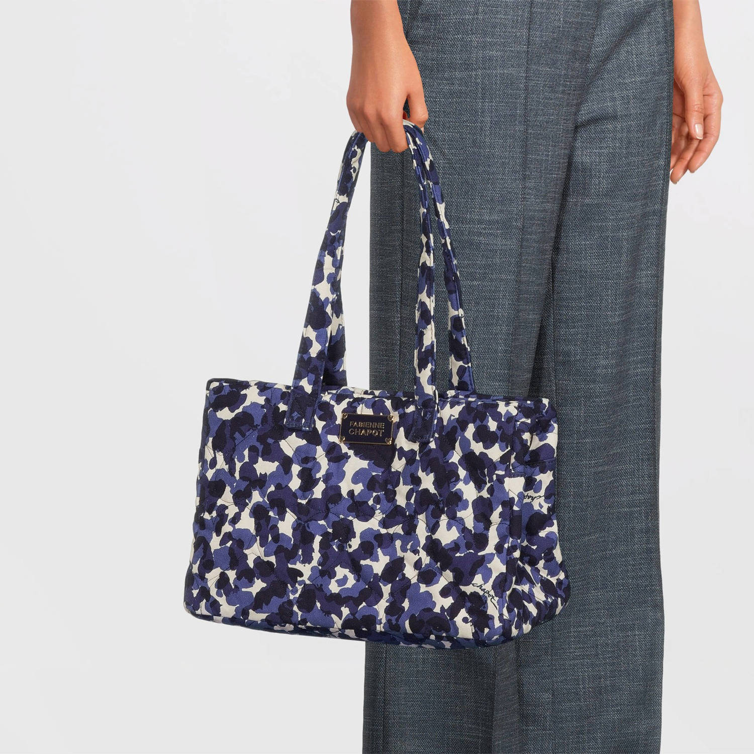 Fabienne Chapot handtas City Bag donkerblauw wit