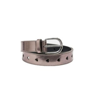 metallic leren riem Cut it Out Heart bronskleurig