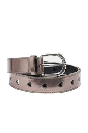 metallic leren riem Cut it Out Heart bronskleurig