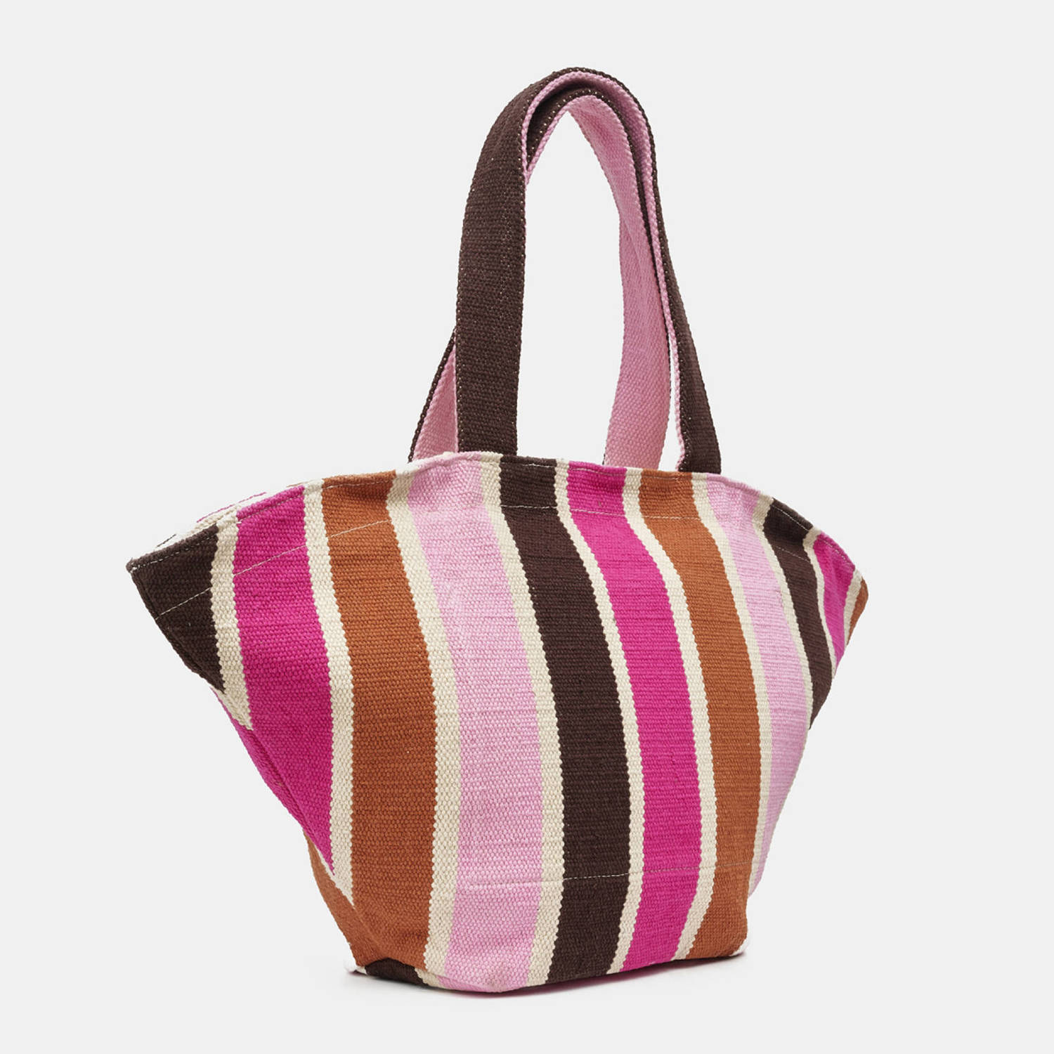 Fabienne Chapot gestreepte shopper River Bag roze bruin