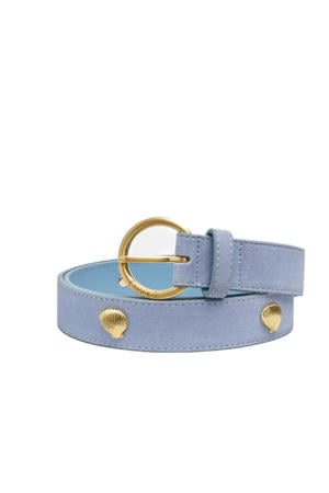 leren riem Studded Shell Belt lichtblauw