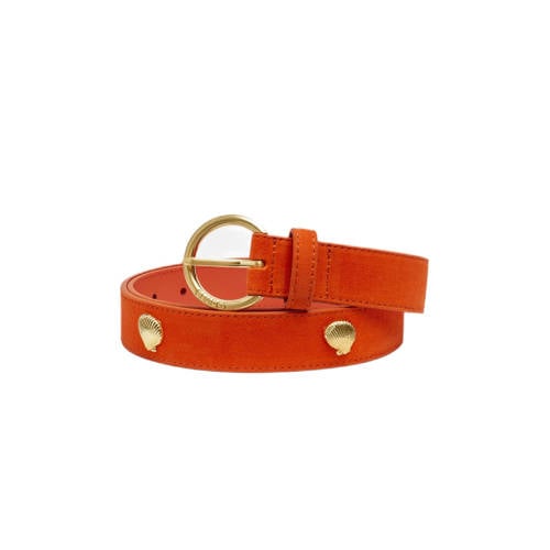 Fabienne Chapot leren riem Studded Shell Belt oranje afbeelding