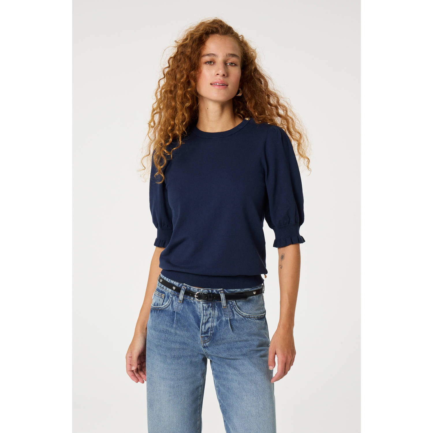 Fabienne Chapot leren riem Bold Love Small zwart