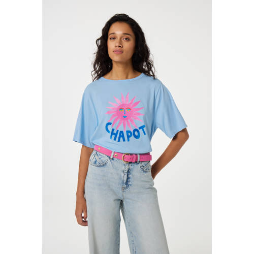 Fabienne Chapot leren riem Studded Sun fuchsia afbeelding