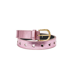 metallic leren riem Cut it Out Heart roze