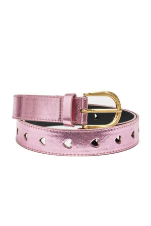 metallic leren riem Cut it Out Heart roze