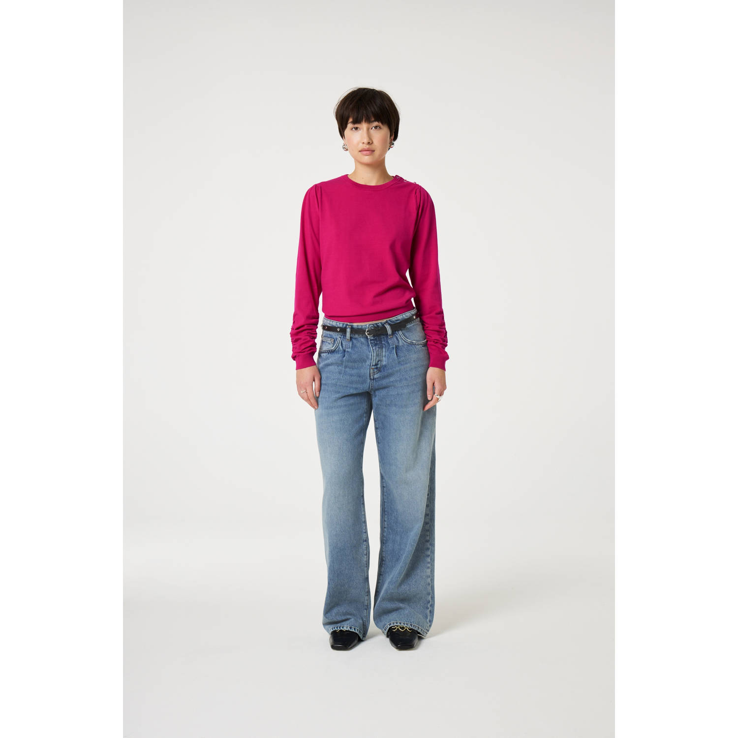 Fabienne Chapot pullover roze fijn gebreid