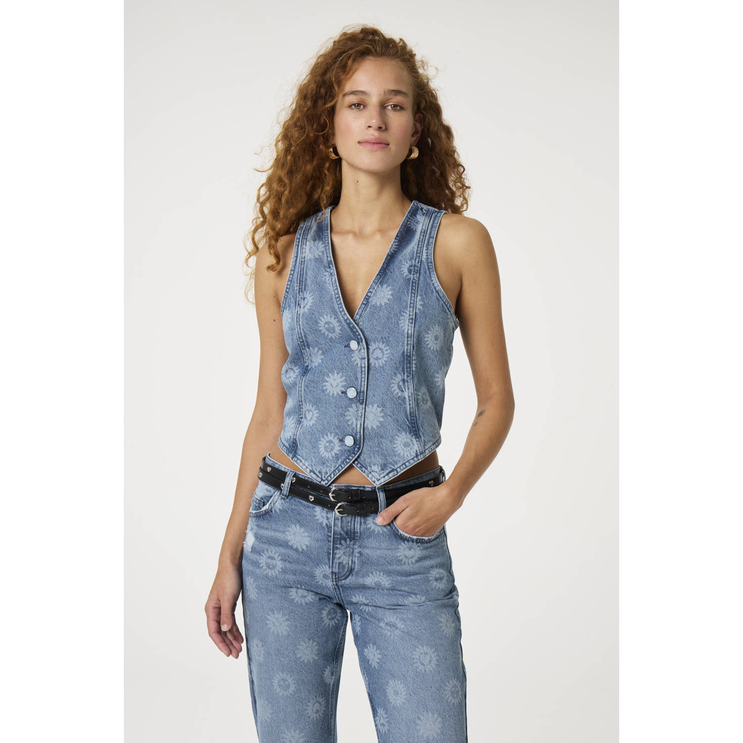 Fabienne Chapot Denim Gilet Cltgil15 Gigi Blue Dames