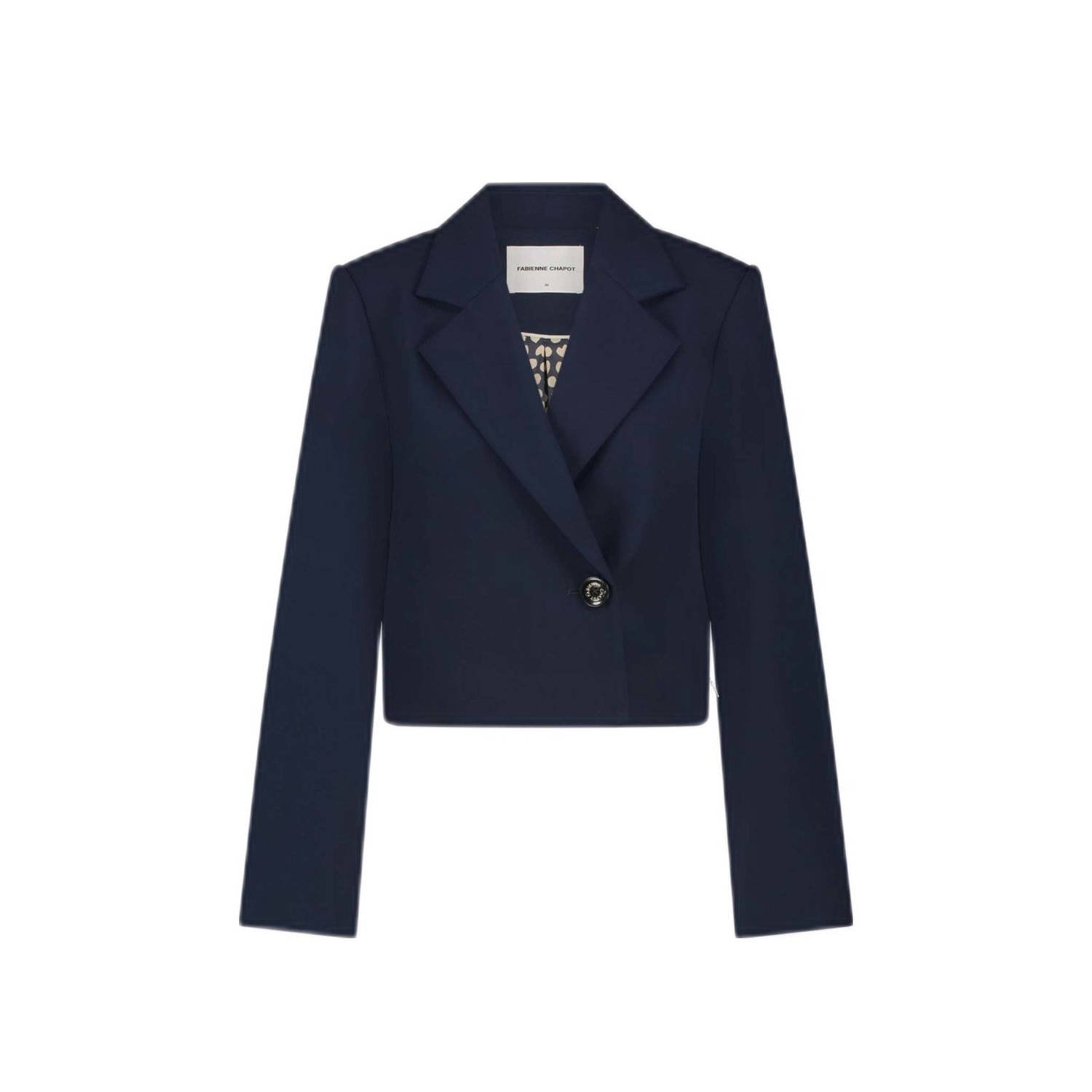 Fabienne Chapot cropped blazer donkerblauw