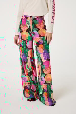 wide leg high waist pantalon multi