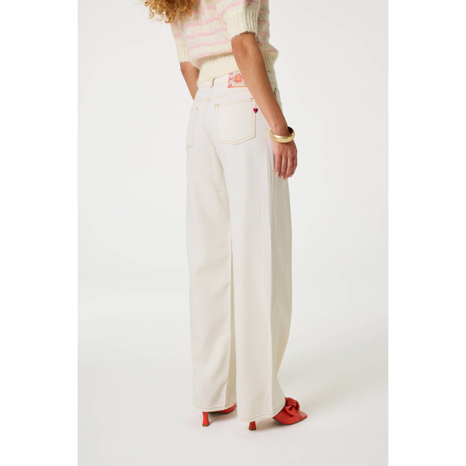 Fabienne Chapot wide leg jeans wit