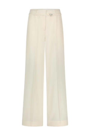 wide leg regular waist pantalon crème