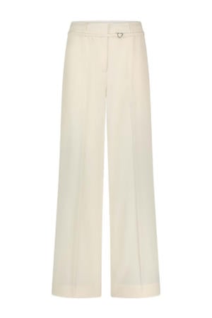 wide leg regular waist pantalon crème