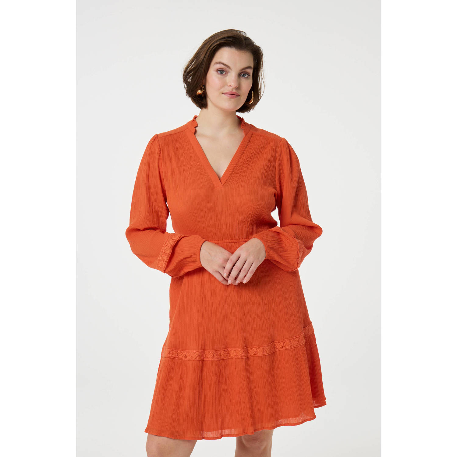 Fabienne Chapot zomerjurk broderie oranje