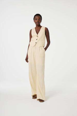 straight regular waist casual broek ecru