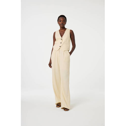 Fabienne Chapot straight regular waist casual broek ecru afbeelding