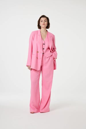 straight regular waist casual broek roze