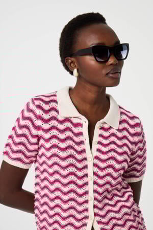 vest roze grof gebreid
