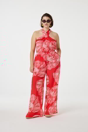 broek rood/ecru