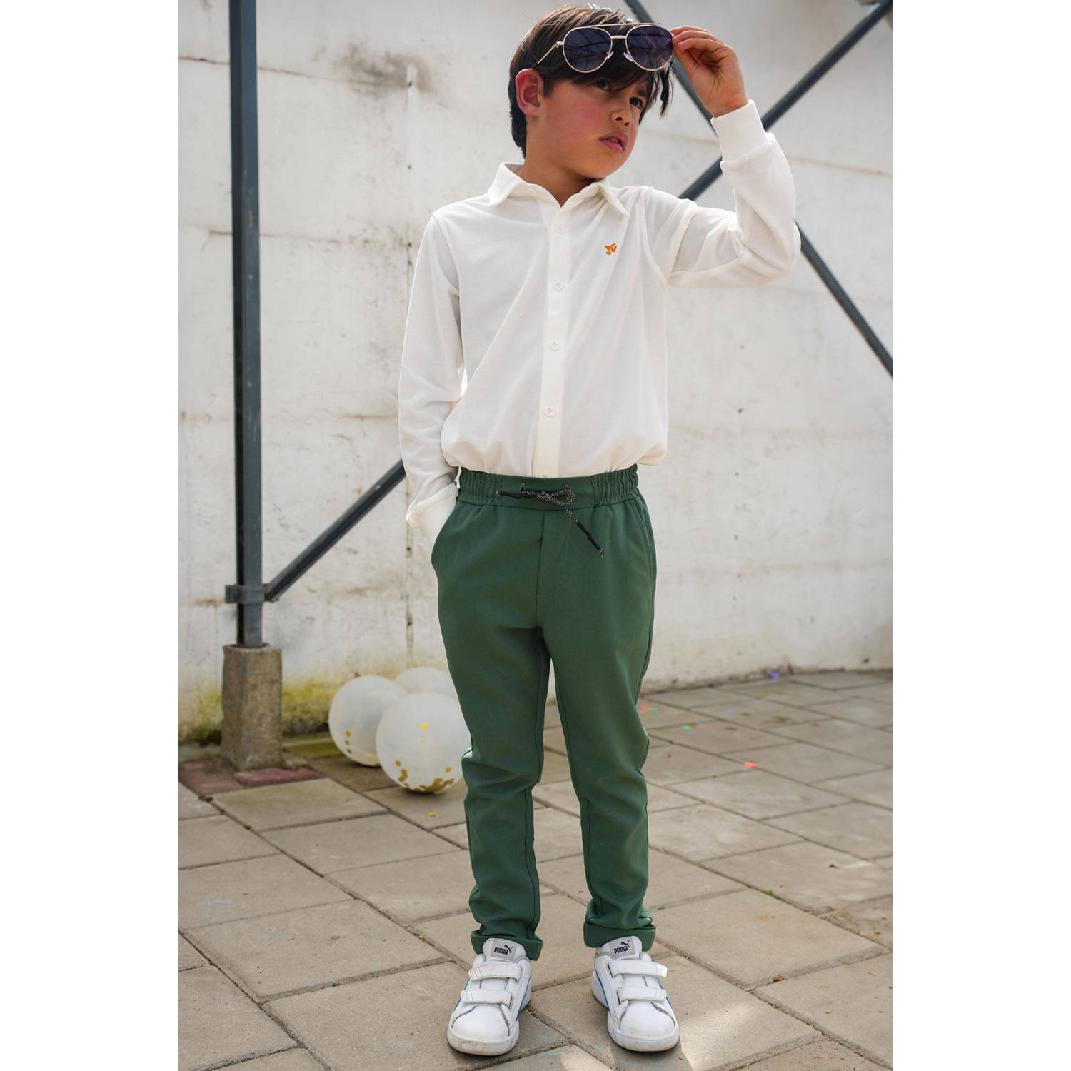 TYGO & vito regular casual broek groen