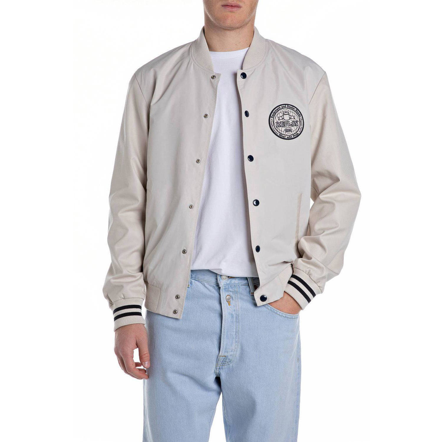 REPLAY baseball jacket ecru