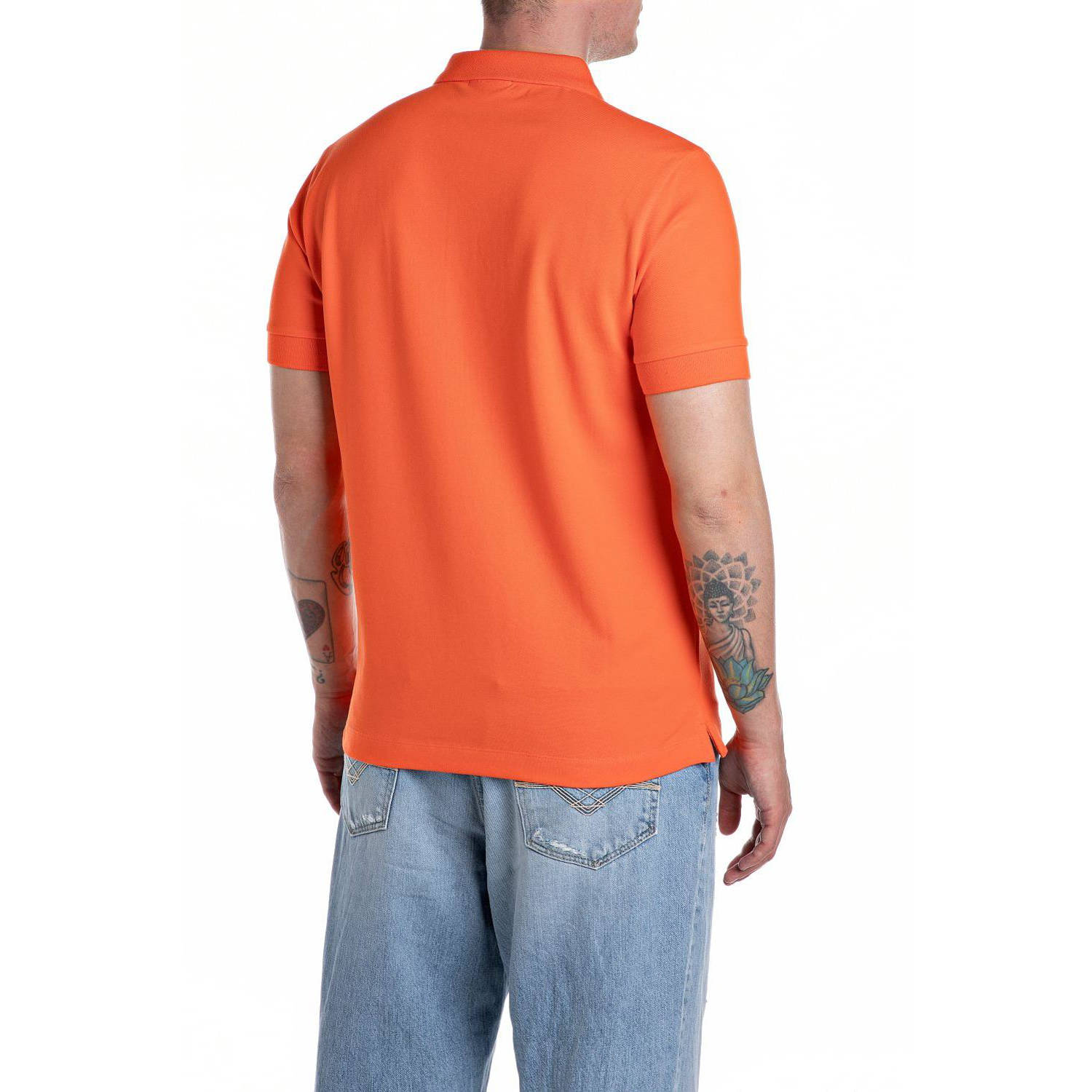 REPLAY regular polo oranje