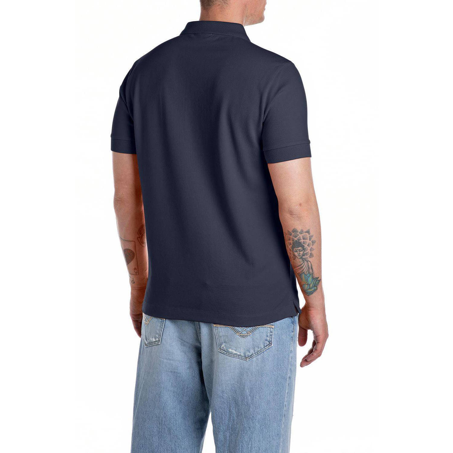 REPLAY regular polo donkerblauw