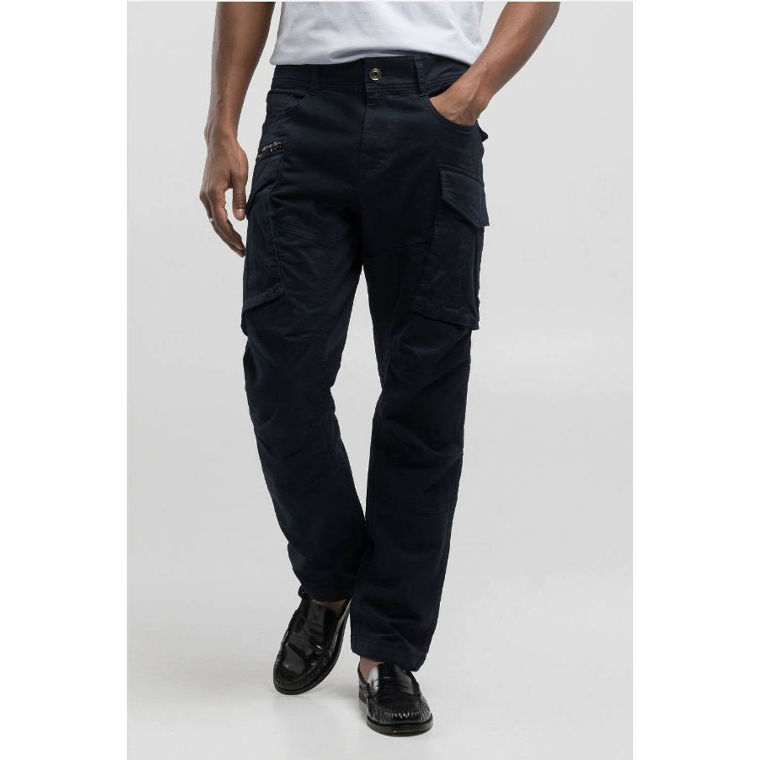 REPLAY regular cargo broek donkerblauw
