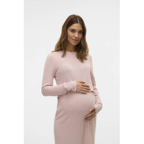 MAMALICIOUS zwangerschaps cropped top lichtroze afbeelding