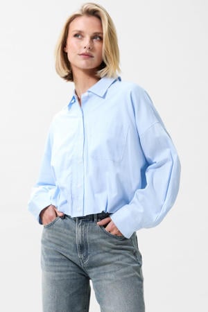 gestreepte blouse - lichtblauw