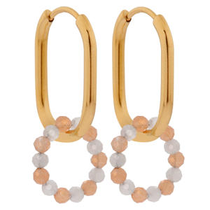 gold plated oorbellen Oval Orange Hoops