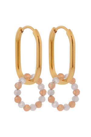 gold plated oorbellen Oval Orange Hoops