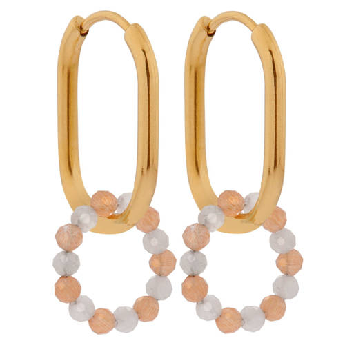Label Kiki gold plated oorbellen Oval Orange Hoops afbeelding