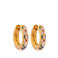 Label Kiki gold plated oorbellen Pink Flower Hoops