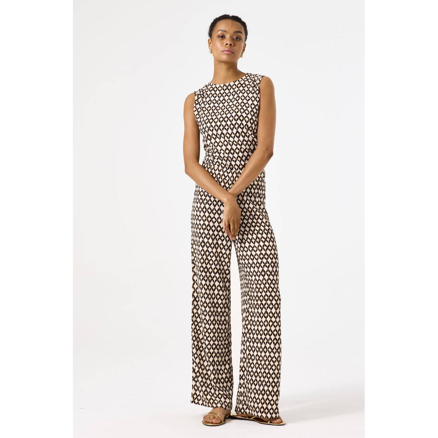 Garcia wide leg regular waist casual broek wit