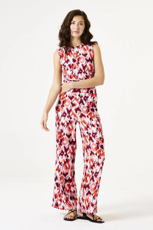 wide leg regular waist casual broek multi
