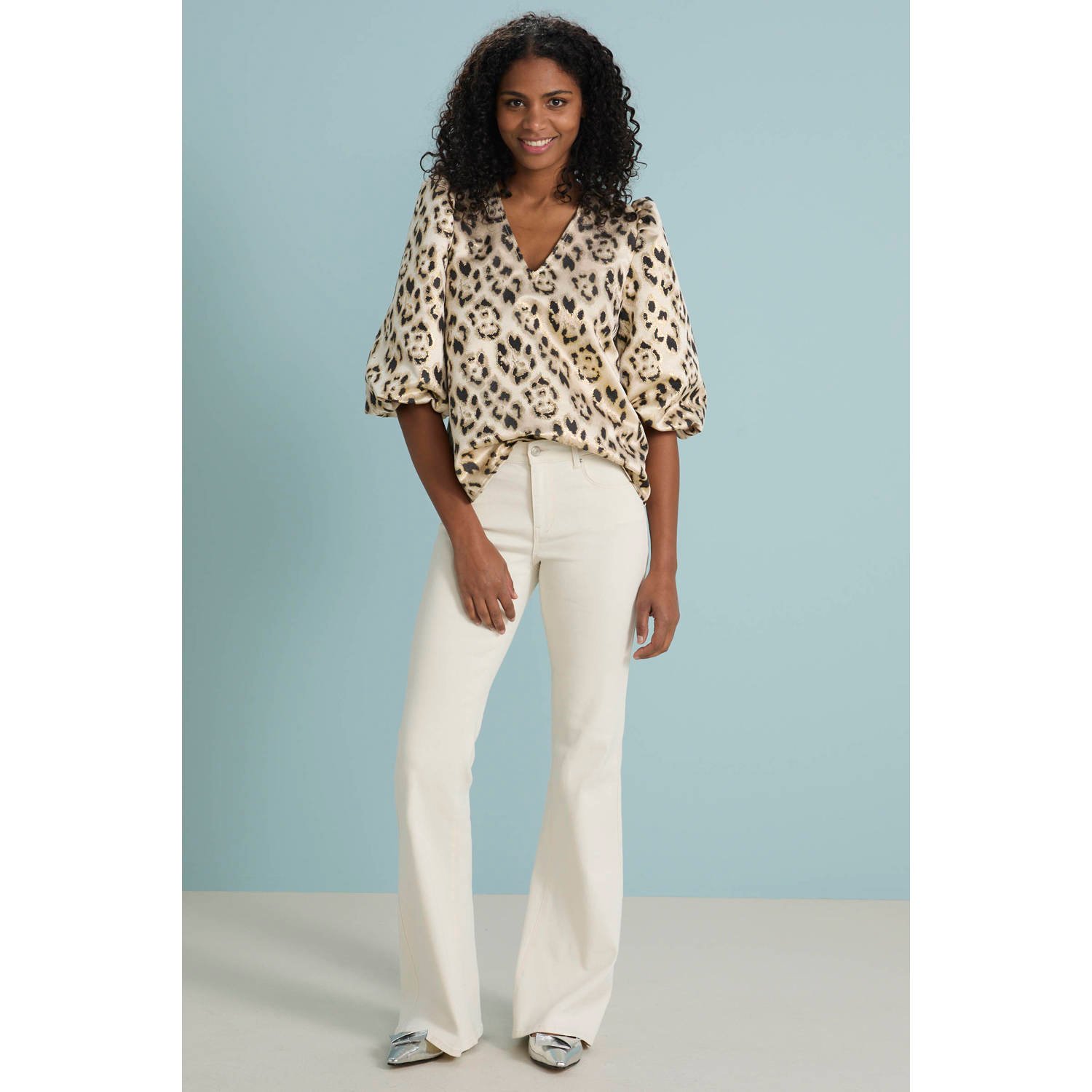 Nukus Korte mouw Delilah Blouse Panther Multicolor Dames