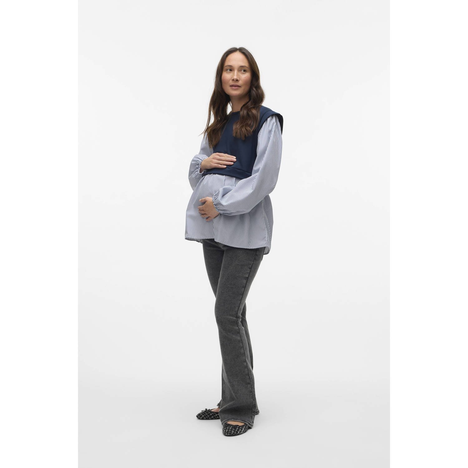 MAMALICIOUS zwangerschaps blousetop blauw