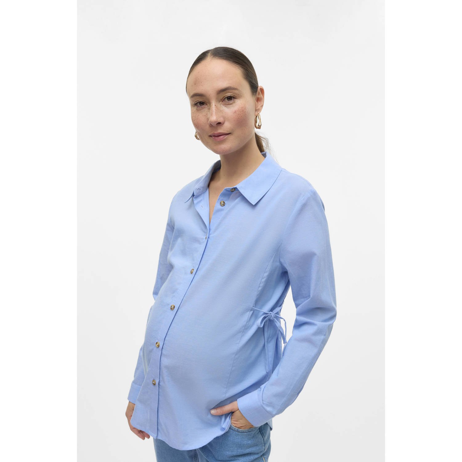 MAMALICIOUS zwangerschaps blouse blauw