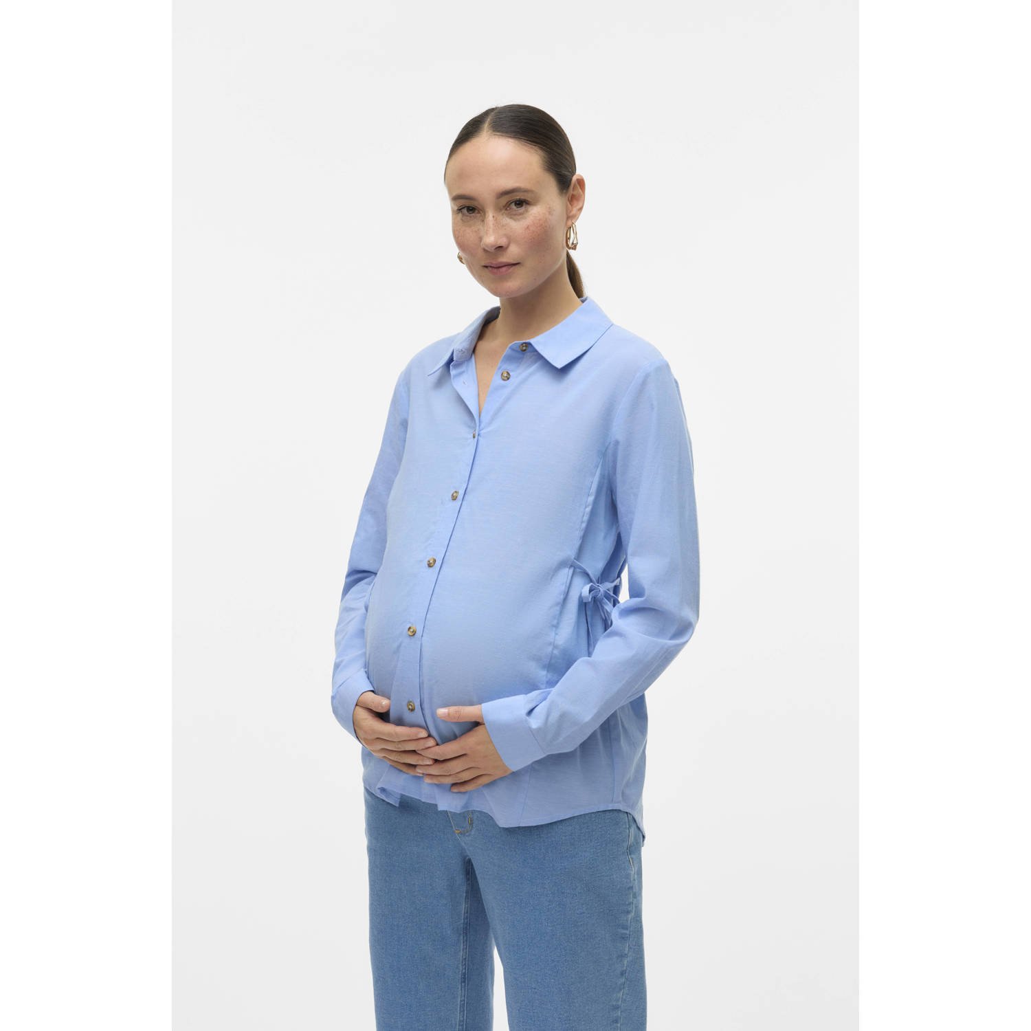 MAMALICIOUS zwangerschaps blouse blauw
