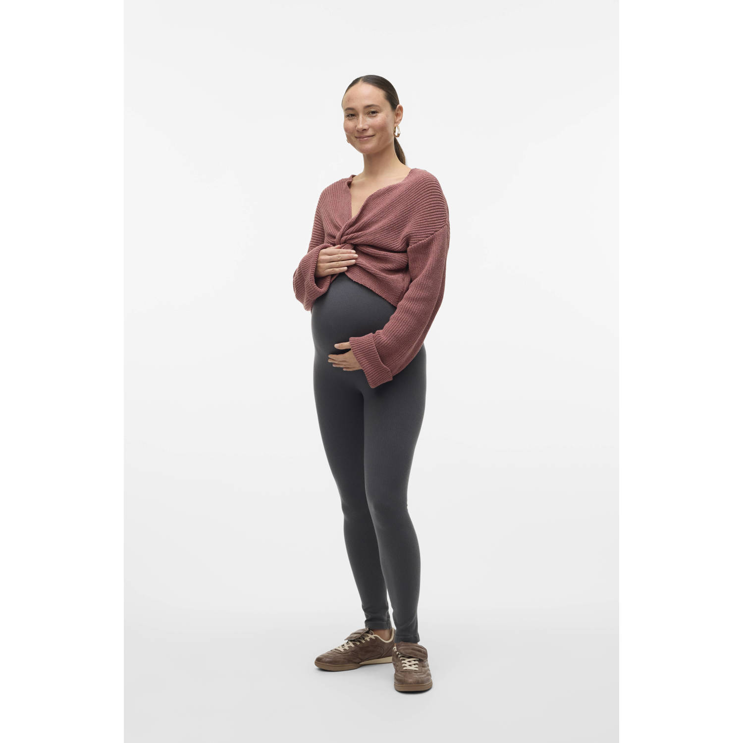 MAMALICIOUS zwangerschaps cropped trui oudroze