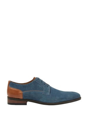 Vienna suède veterschoenen blauw