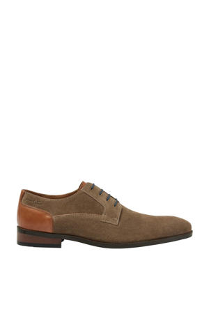 Vienna suède veterschoenen taupe