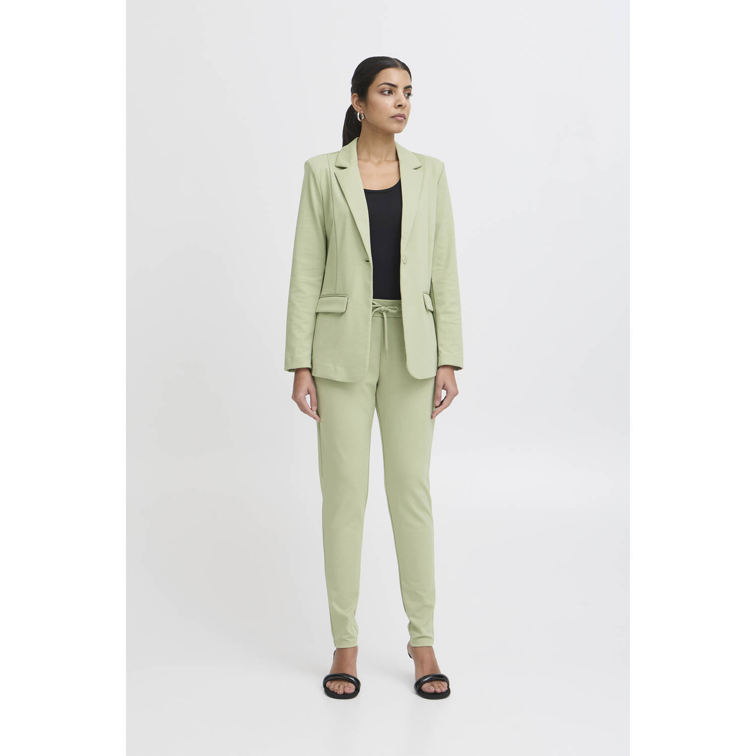 ICHI regular blazer lichtgroen