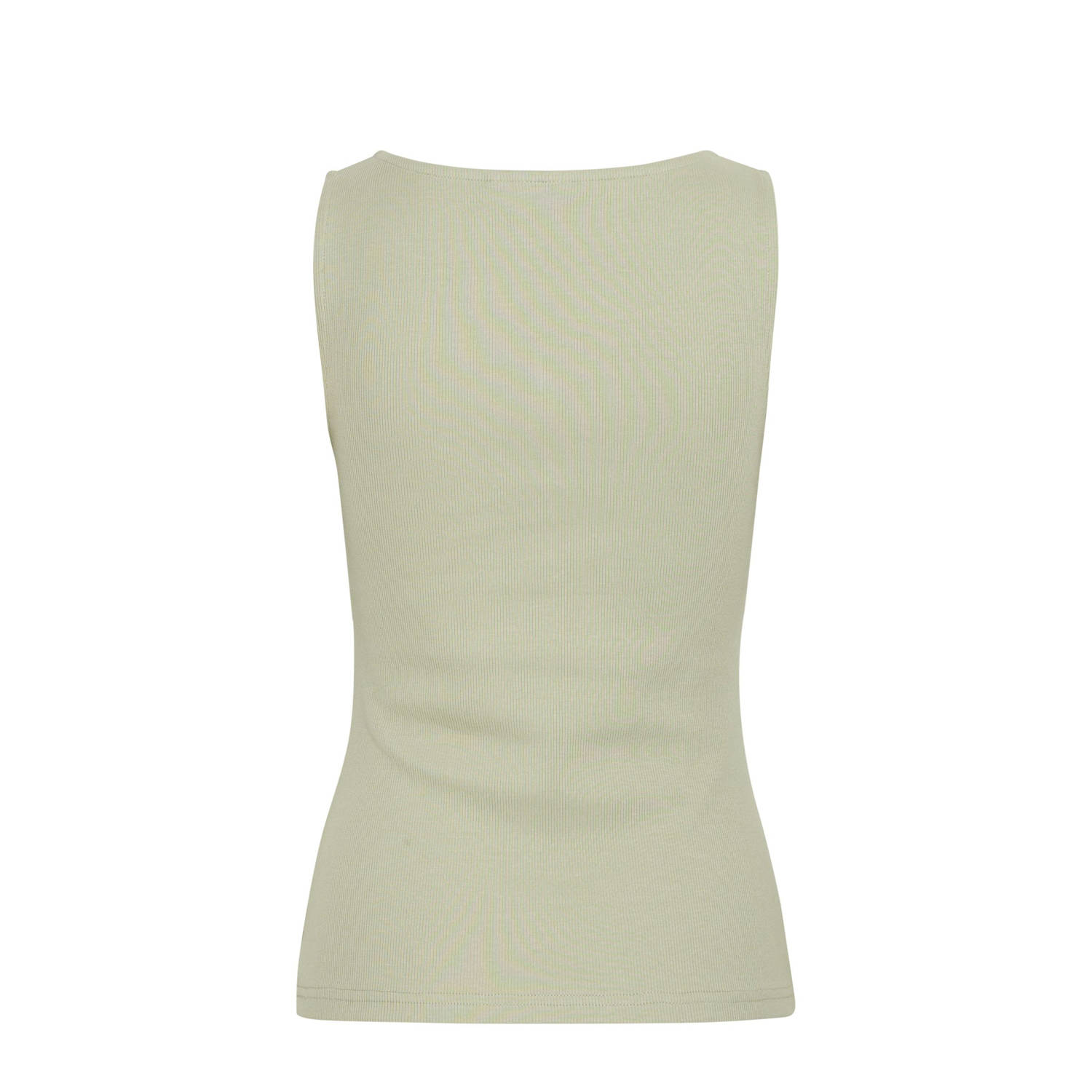 ICHI mouwloze top lichtgroen