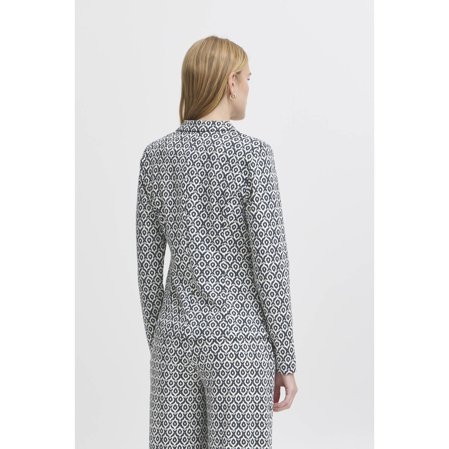 ICHI getailleerde blazer donkerblauw