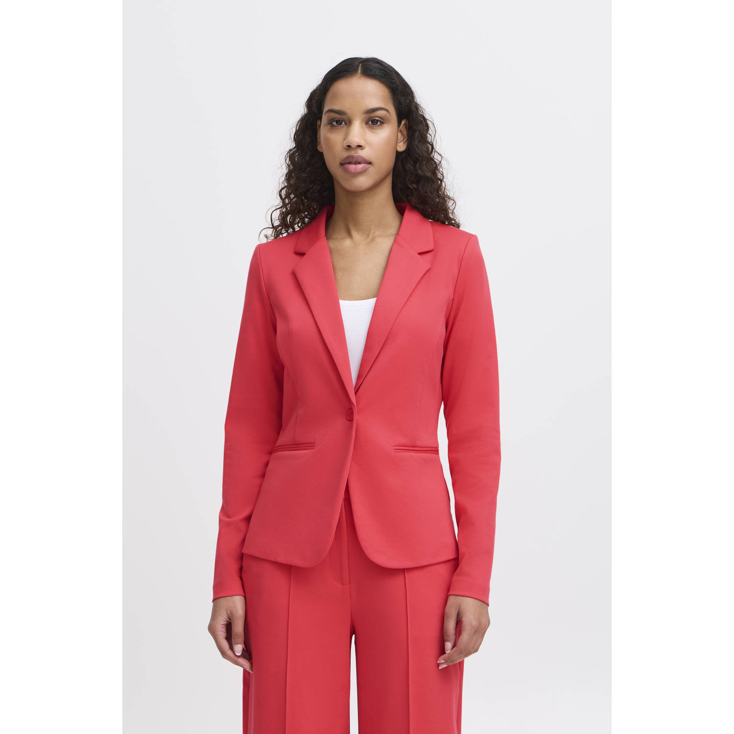 Ichi Slim fit blazer met paspelzakken model 'KATE'