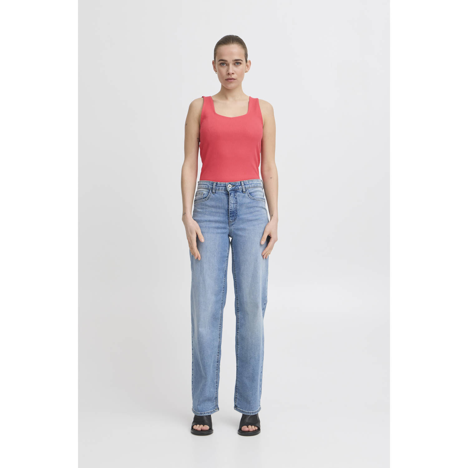 ICHI mouwloze top rood